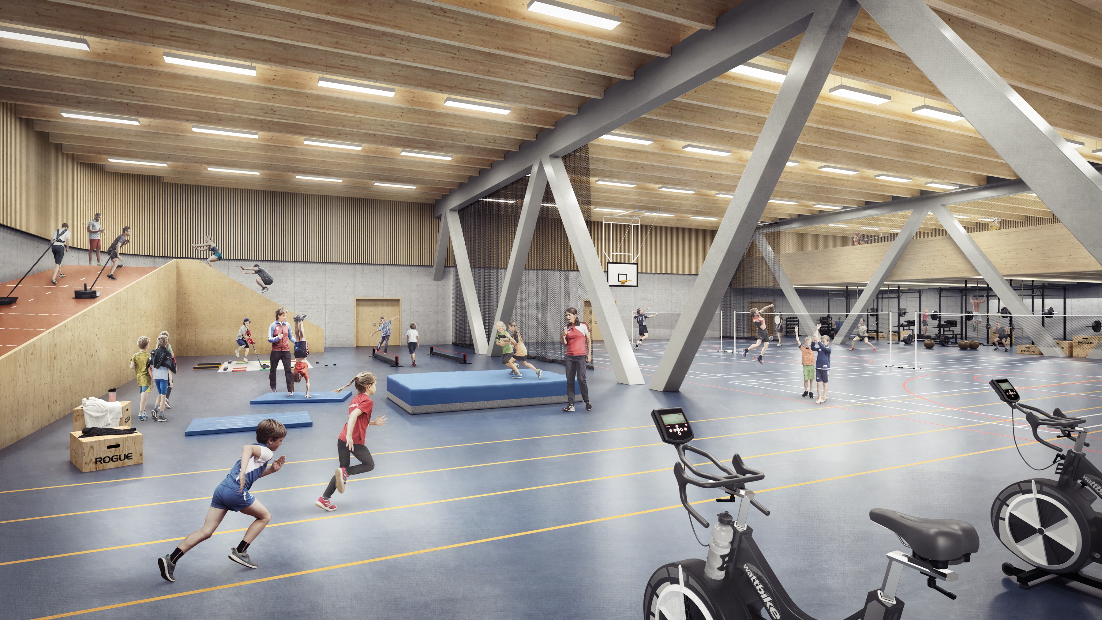 rollimarchini AG, Architekten Bern, Architektur, Zweite Eishalle, Langnau, Emmental, Neubau, SCL Tigers, Eishockey, Sporthalle, Trainingshalle,Sport Restaurant